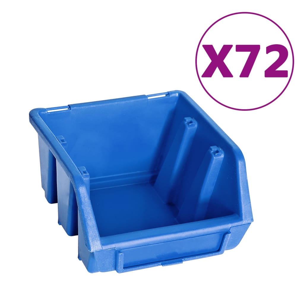 128 pcs Kit caixas arrumação com painéis de parede azul e preto