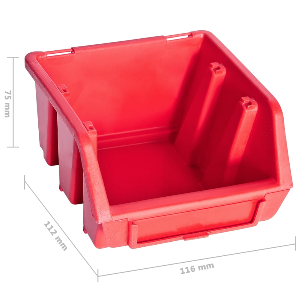 39 pcs kit caixas arrumação com painéis parede vermelho e preto