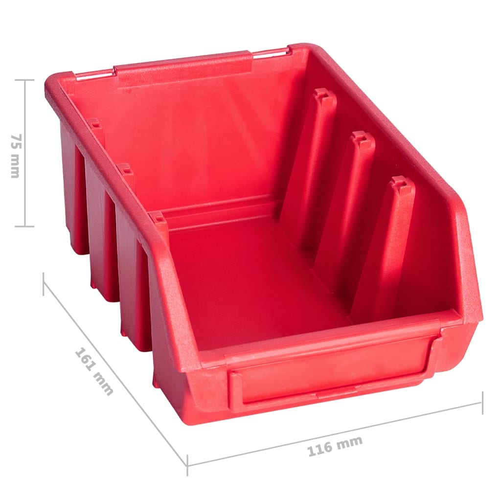 39 pcs kit caixas arrumação com painéis parede vermelho e preto