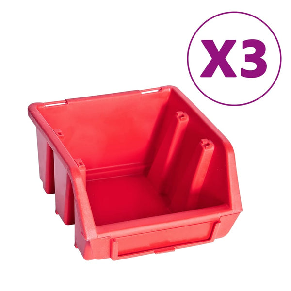 34 pcs kit caixas arrumação c/ painéis parede vermelho e preto