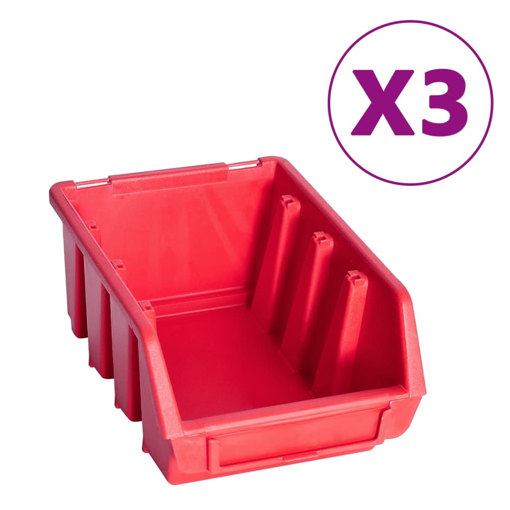 34 pcs kit caixas arrumação c/ painéis parede vermelho e preto