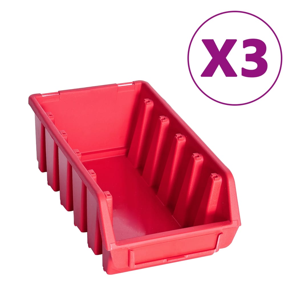 34 pcs kit caixas arrumação c/ painéis parede vermelho e preto