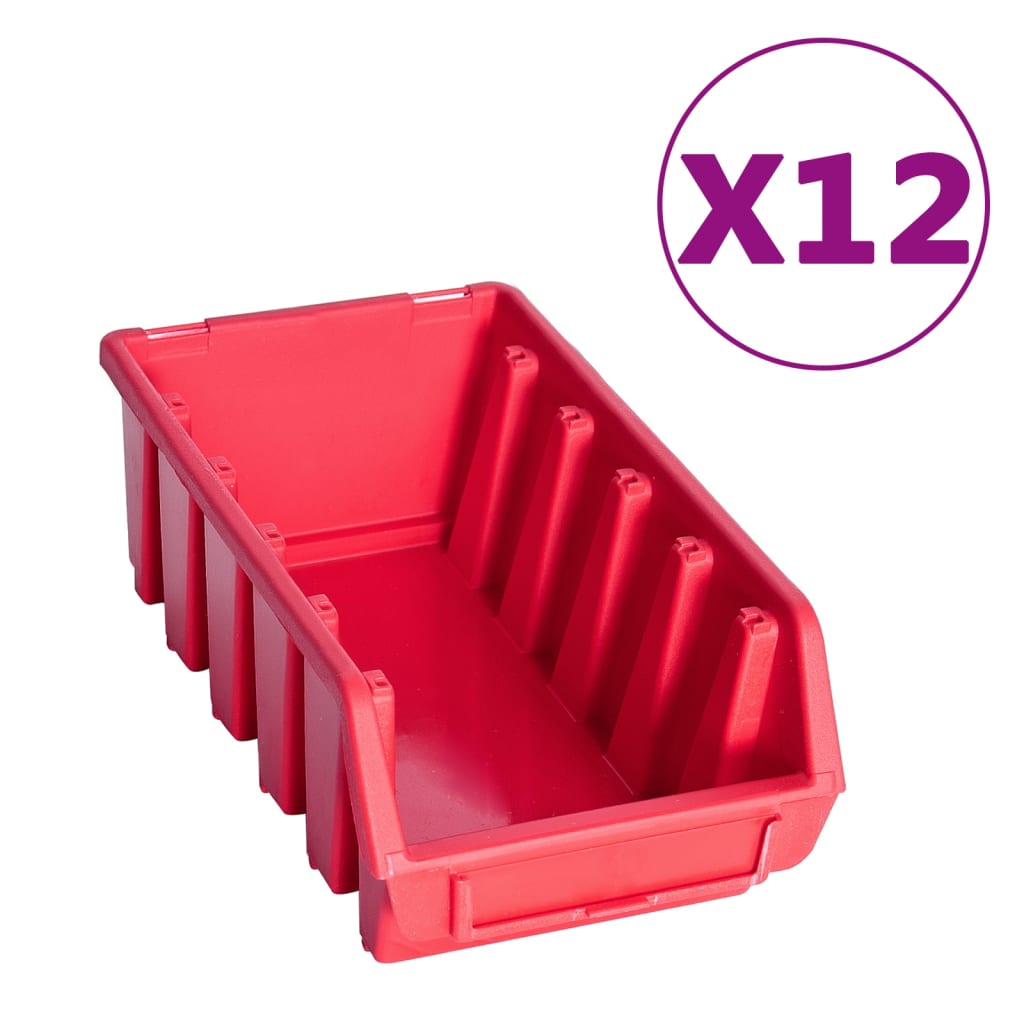 80 pcs kit caixas arrumação c/ painéis parede vermelho e preto