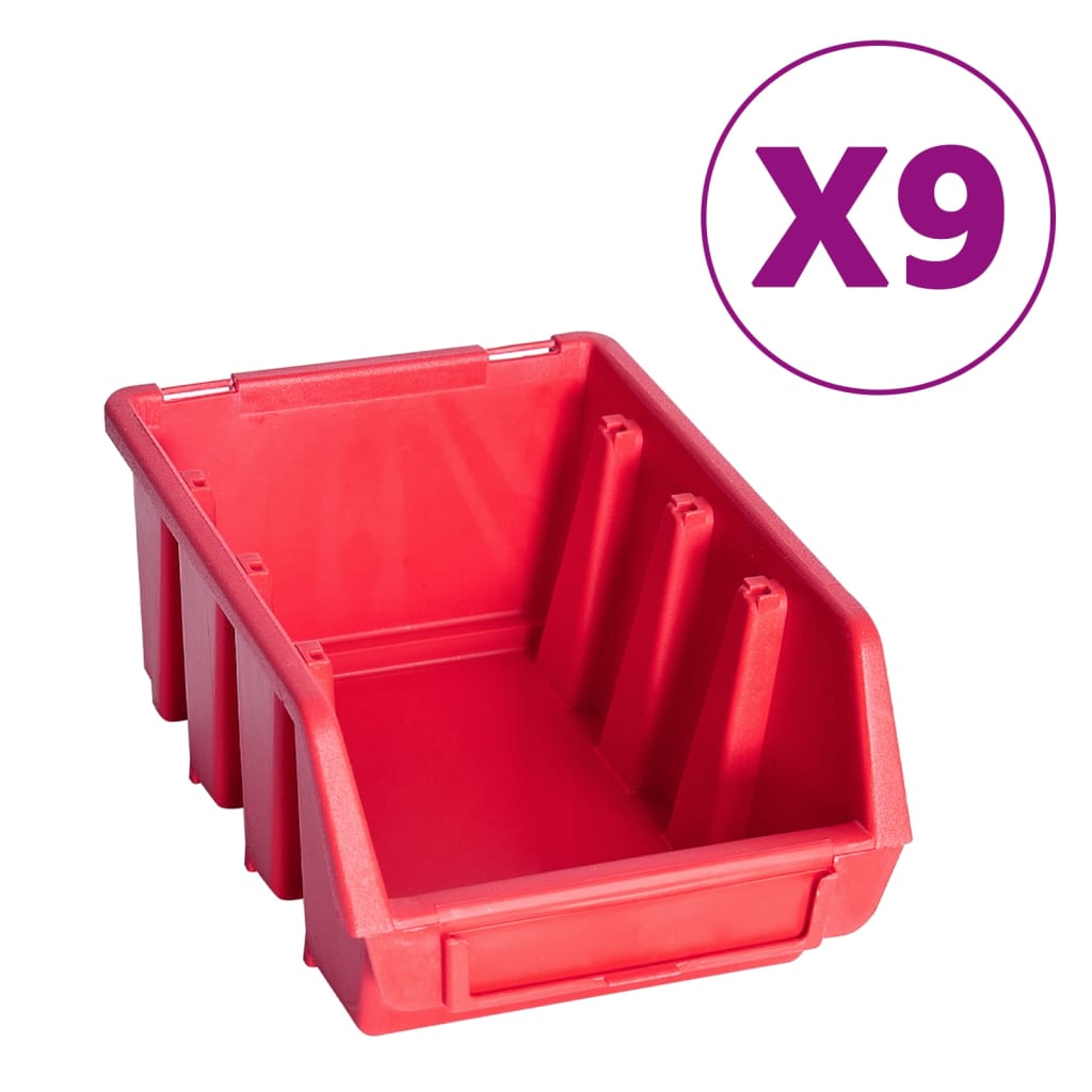 103 pcs kit caixas arrumação c/ painéis parede vermelho e preto
