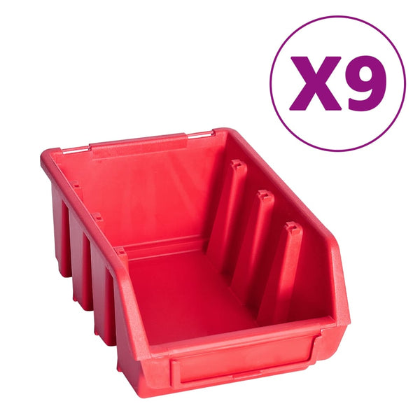 103 pcs kit caixas arrumação c/ painéis parede vermelho e preto