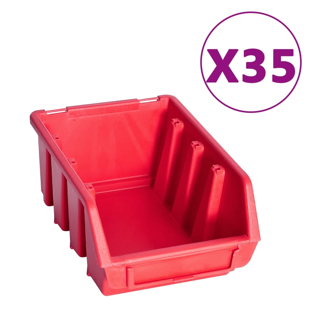 141 pcs kit caixas arrumação c/ painéis parede vermelho e preto
