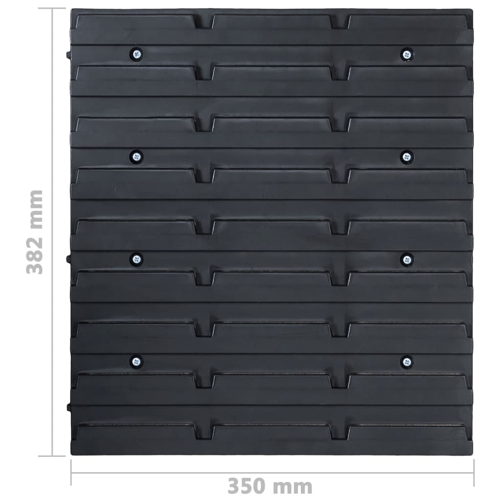141 pcs kit caixas arrumação c/ painéis parede vermelho e preto