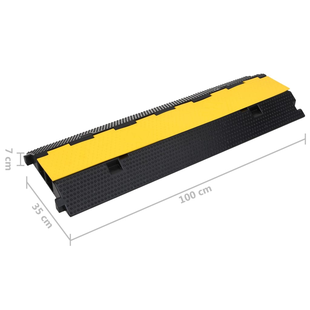 Rampas protetoras de cabos c/ 2 canais 2 pcs borracha 100 cm