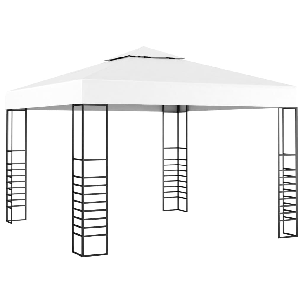 Tenda de jardim com cordões de luzes LED 3x3 m branco