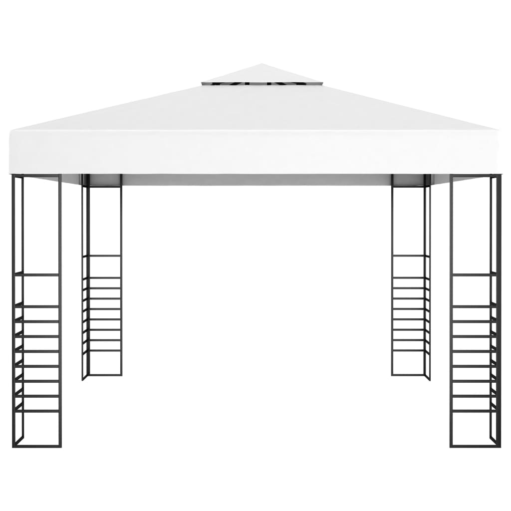 Tenda de jardim com cordões de luzes LED 3x3 m branco