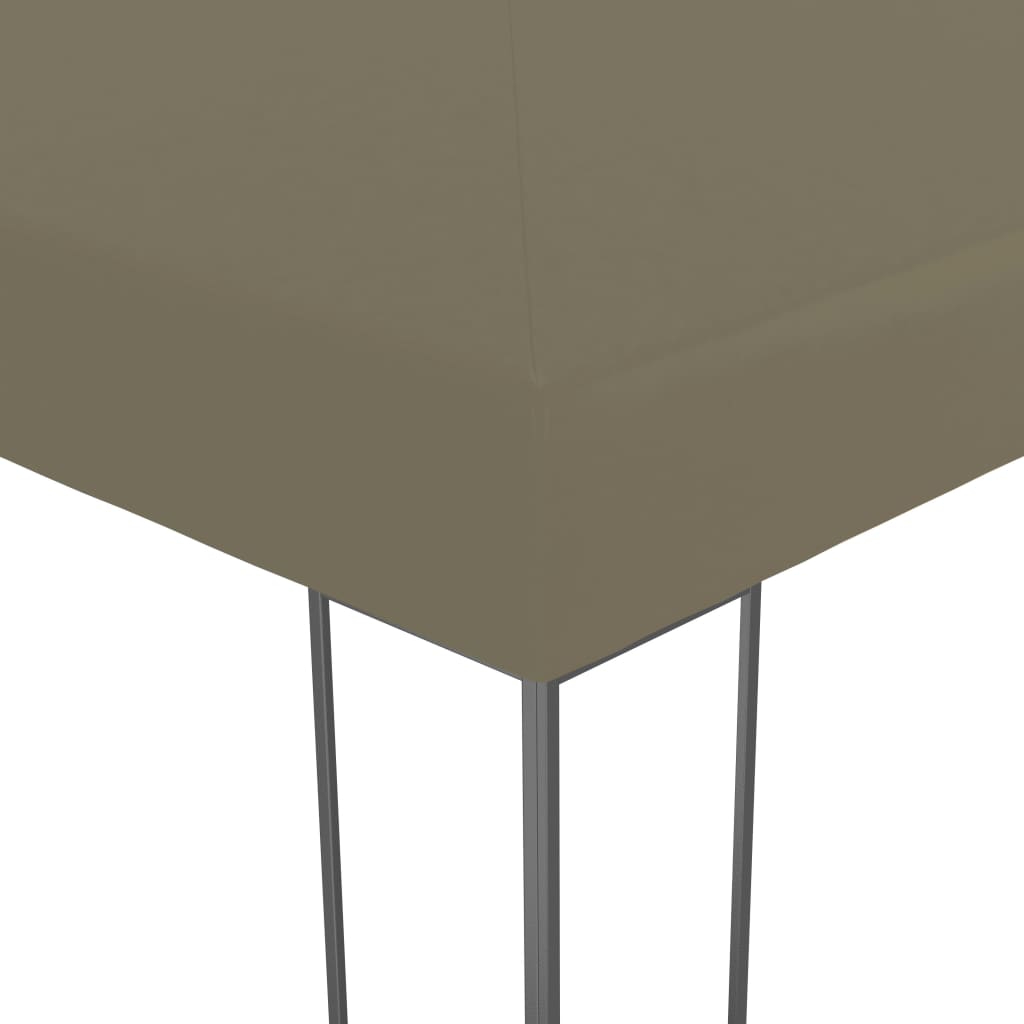 Tenda de jardim c/ cordões de luzes LED 3x3 m cinza-acastanhado