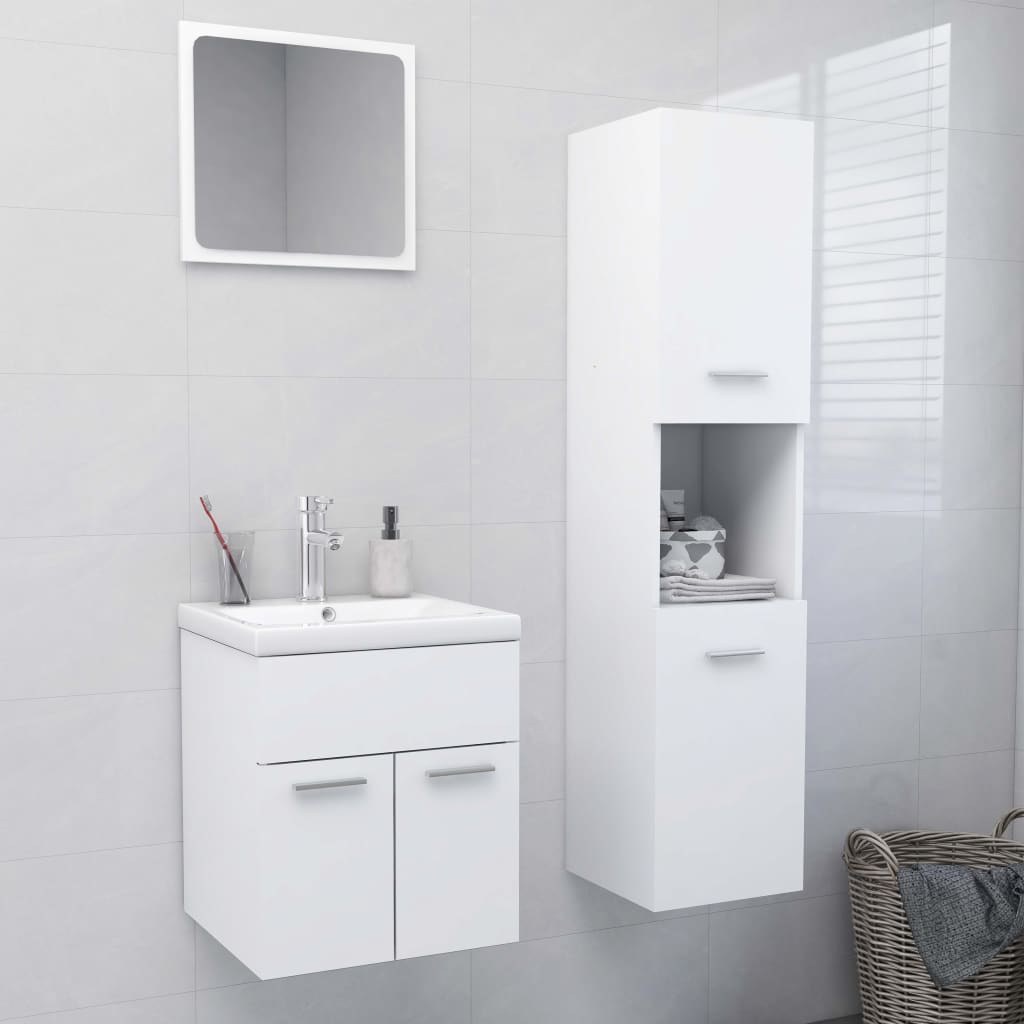 Conjunto de móveis de casa de banho contraplacado branco