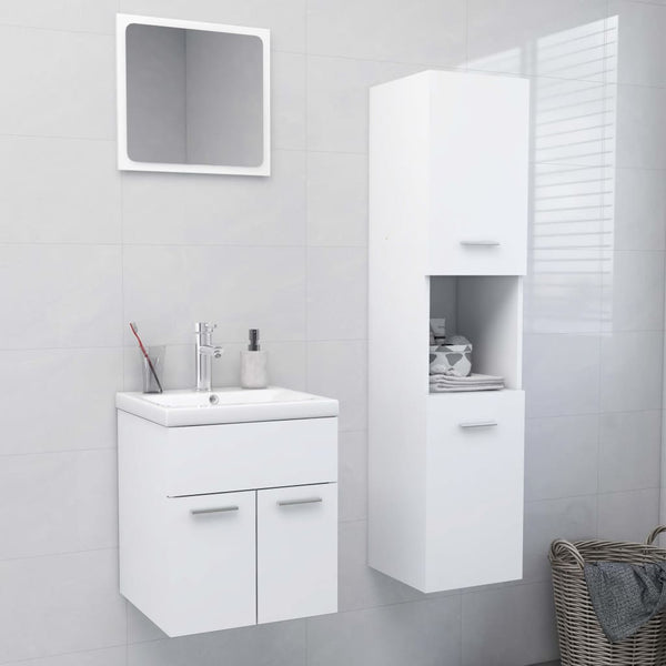 Conjunto de móveis de casa de banho contraplacado branco
