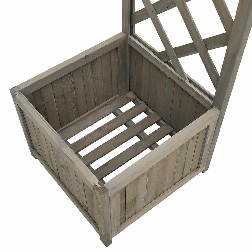 Pérgola de jardim com vasos madeira de abeto maciça cinzento