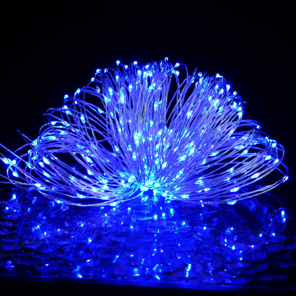 Cordão de luzes com 150 LED 15 m azul