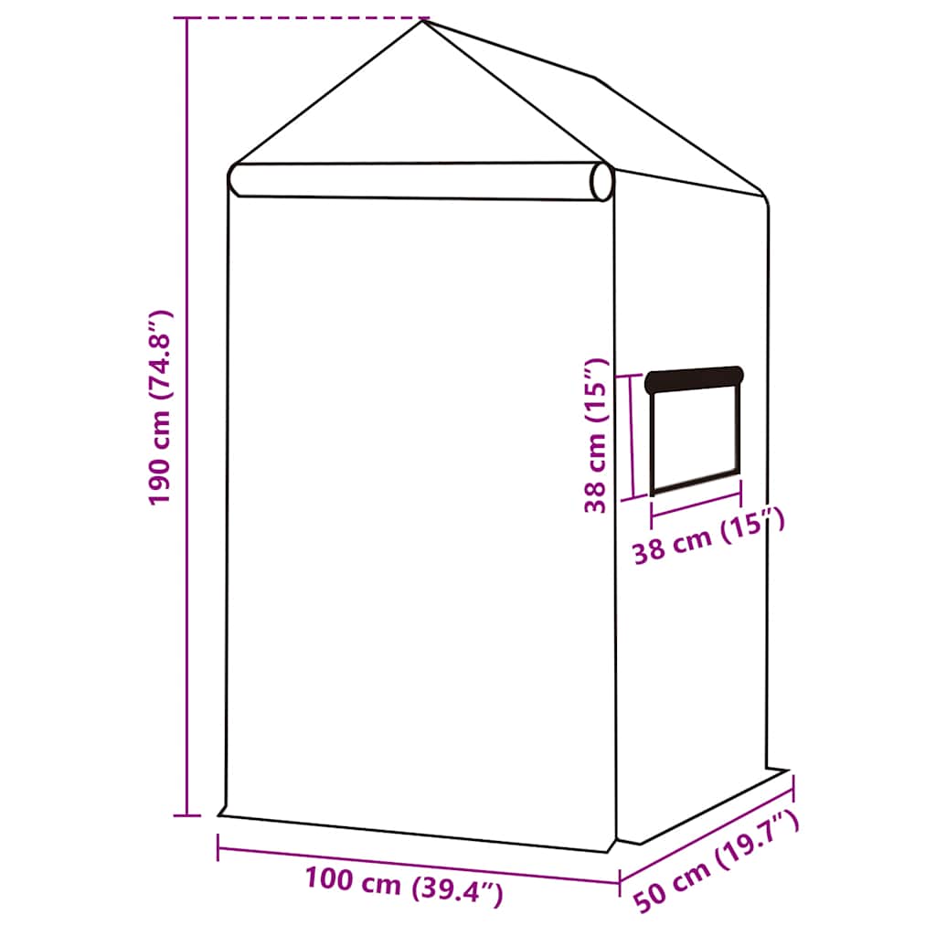 Cobertura de substituição p/ estufas 0,5 m² 50x100x190 cm verde