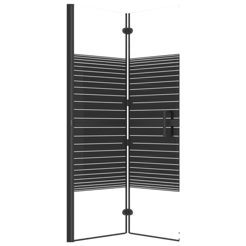 Divisória de chuveiro dobrável ESG 80x140 cm preto