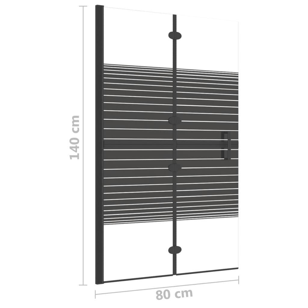 Divisória de chuveiro dobrável ESG 80x140 cm preto