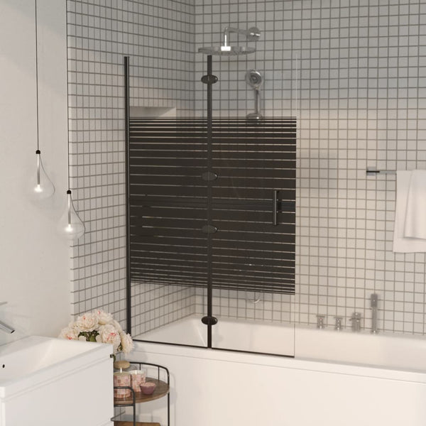 Divisória de chuveiro dobrável ESG 80x140 cm preto
