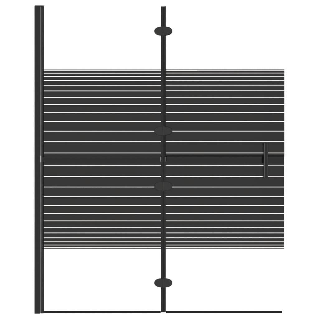 Divisória de chuveiro dobrável ESG 100x140 cm preto