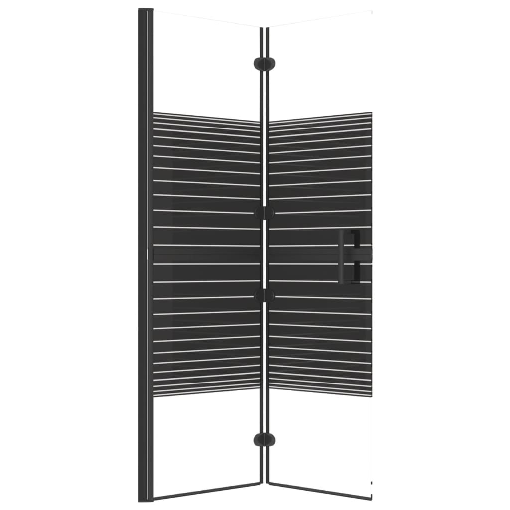 Divisória de chuveiro dobrável ESG 100x140 cm preto