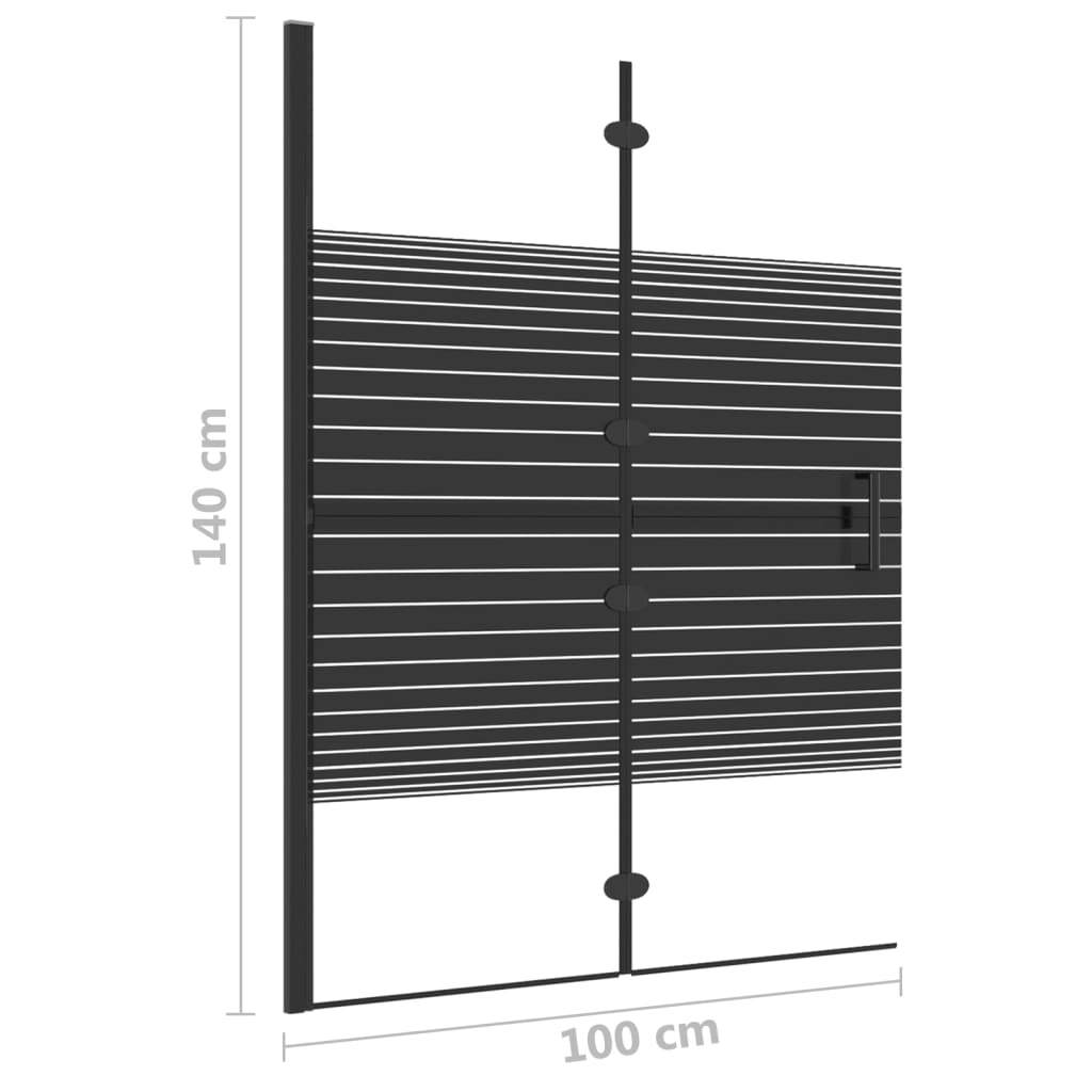 Divisória de chuveiro dobrável ESG 100x140 cm preto