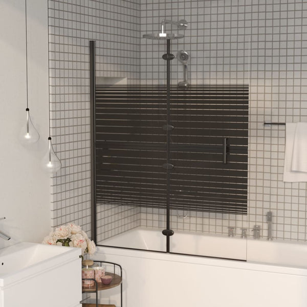 Divisória de chuveiro dobrável ESG 100x140 cm preto