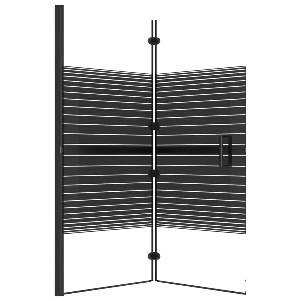 Divisória de chuveiro dobrável ESG 120x140 cm preto