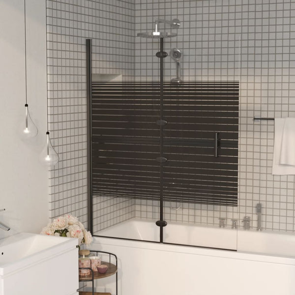 Divisória de chuveiro dobrável ESG 120x140 cm preto