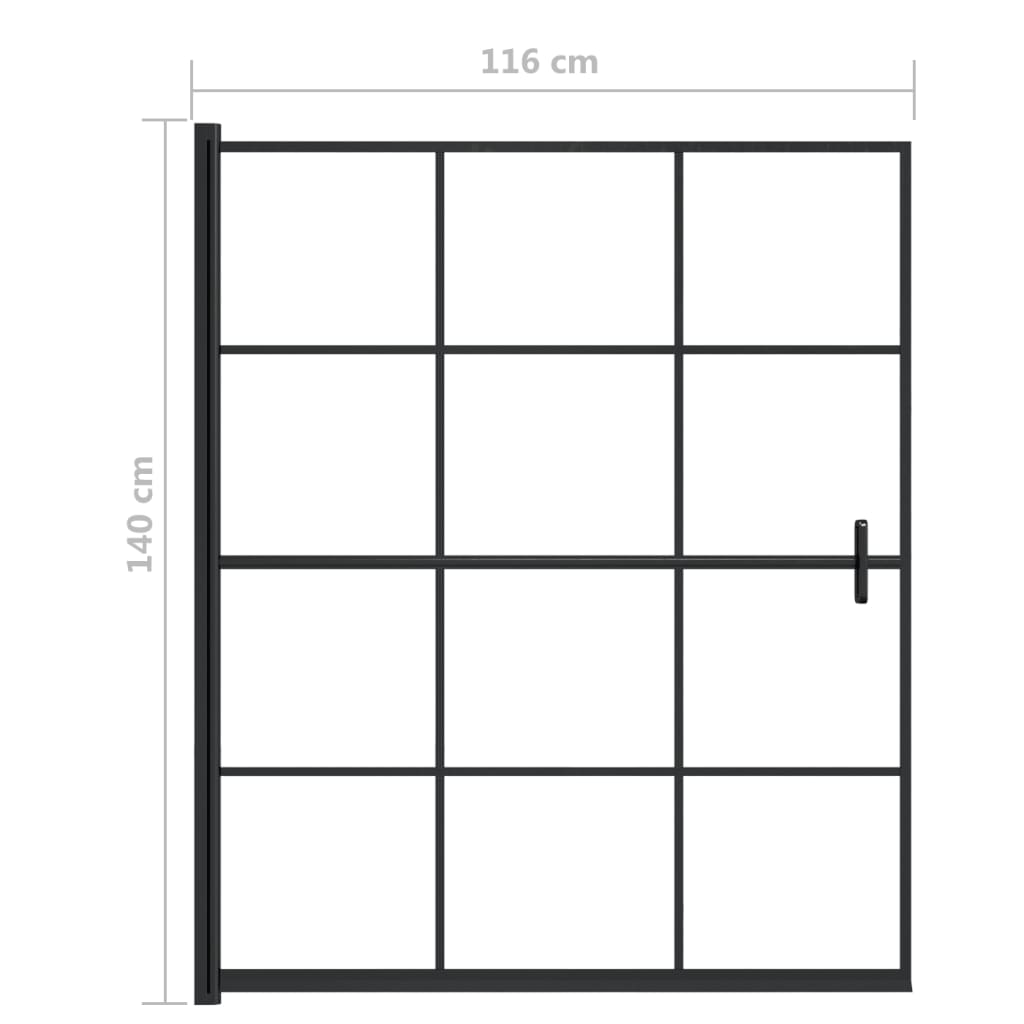 Divisória de chuveiro ESG 116x140 cm preto