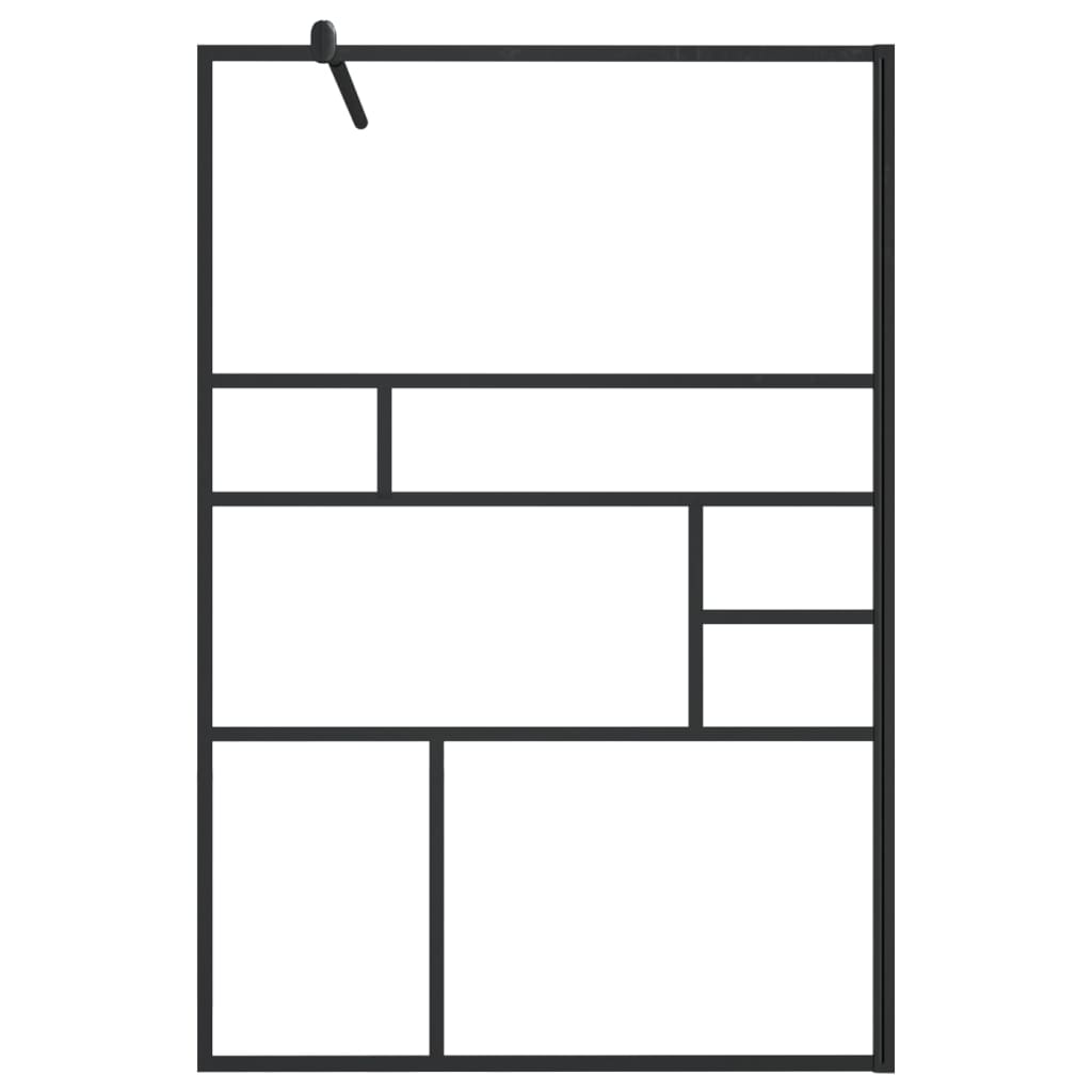 Divisória de chuveiro c/ vidro transparente ESG 115x195cm preto