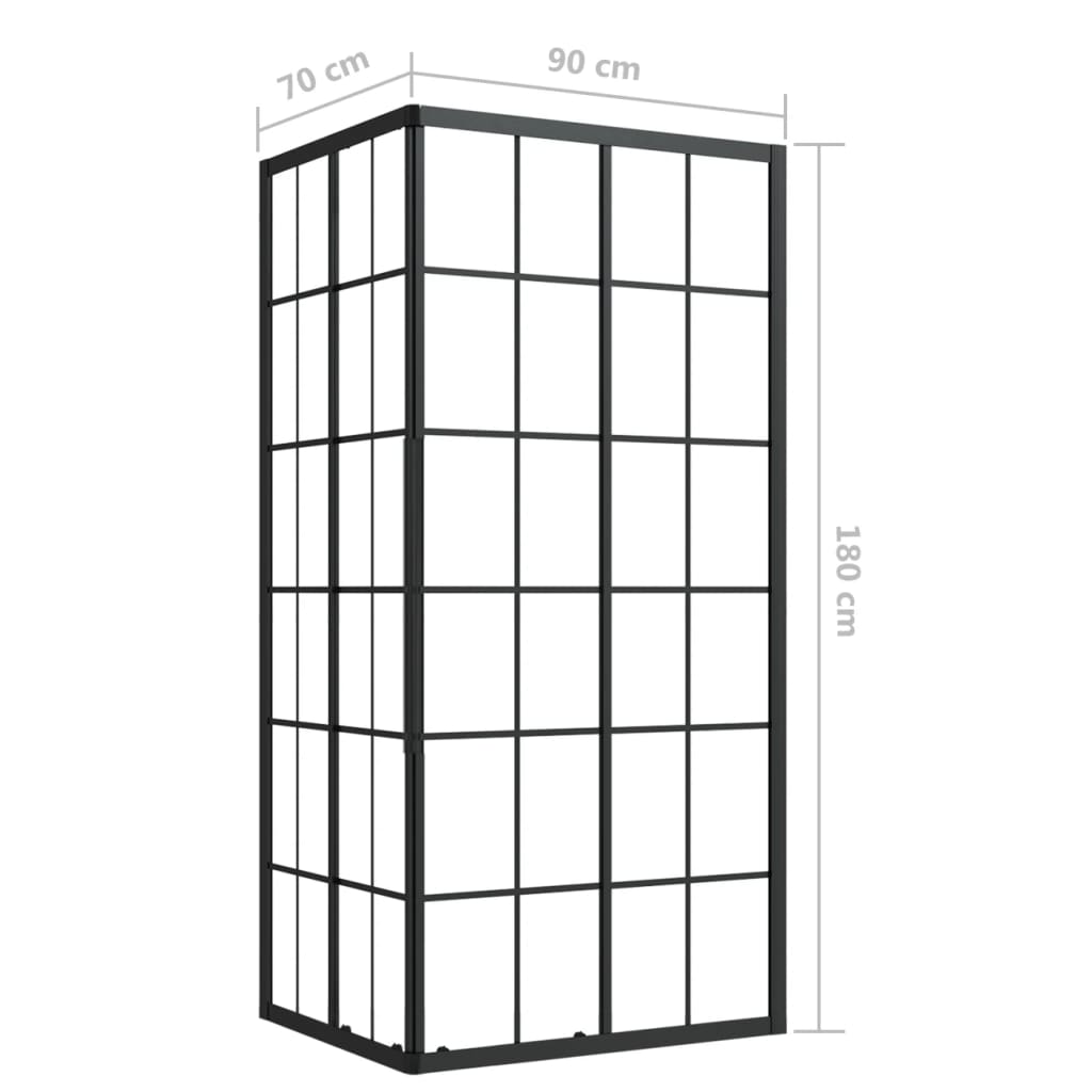 Cabine de duche ESG 90x70x180 cm