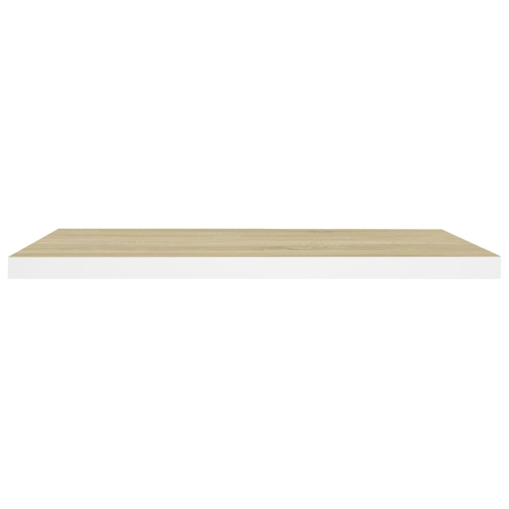 Prateleira parede suspensa 80x23,5x3,8 cm MDF carvalho e branco
