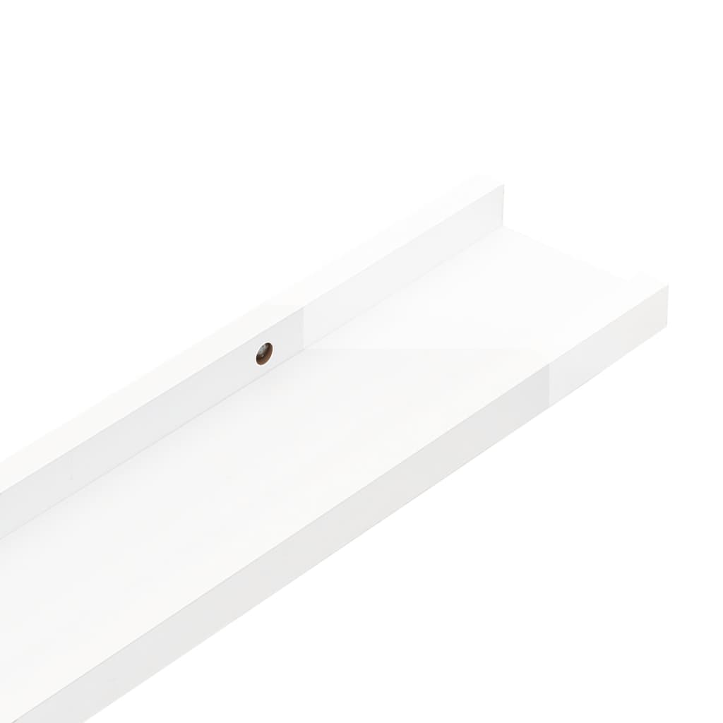 Prateleiras de parede 2 pcs 100x9x3 cm branco brilhante