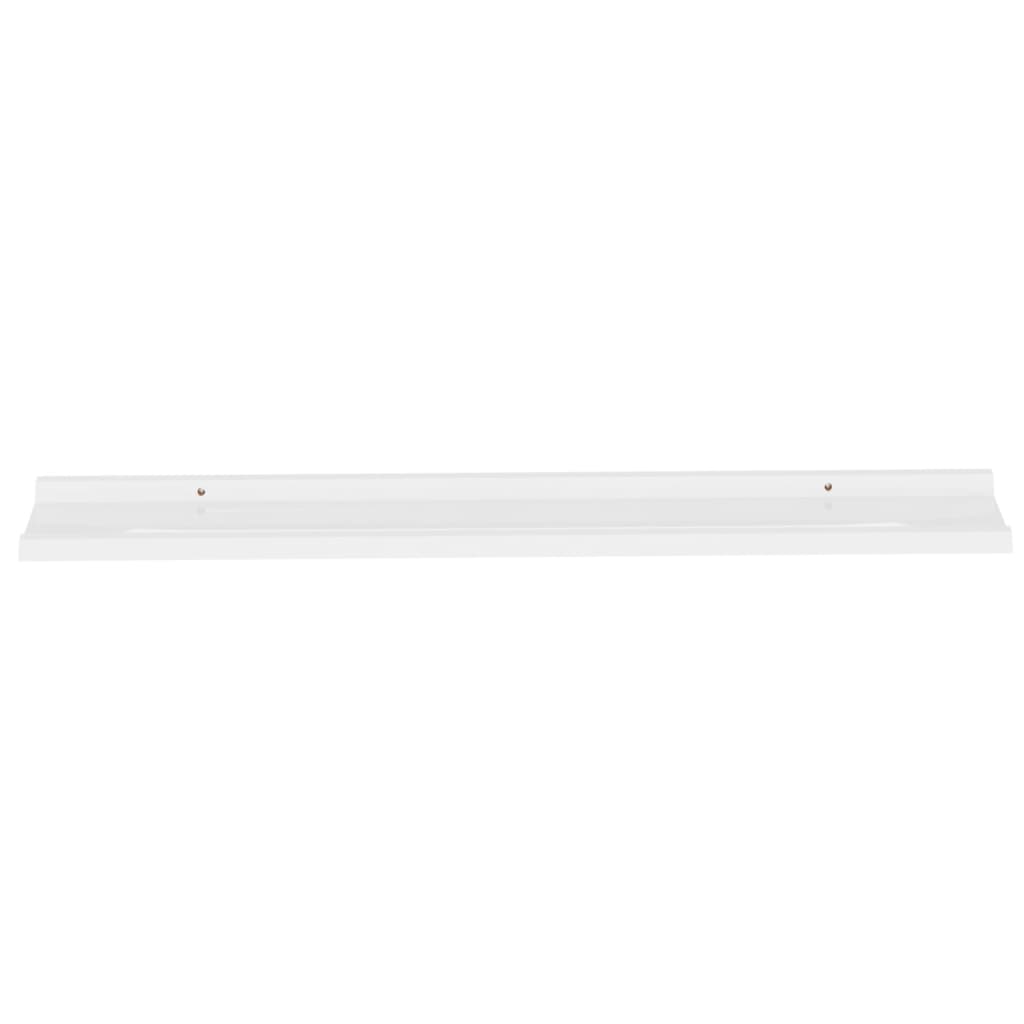 Prateleiras de parede 4 pcs 100x9x3 cm branco brilhante