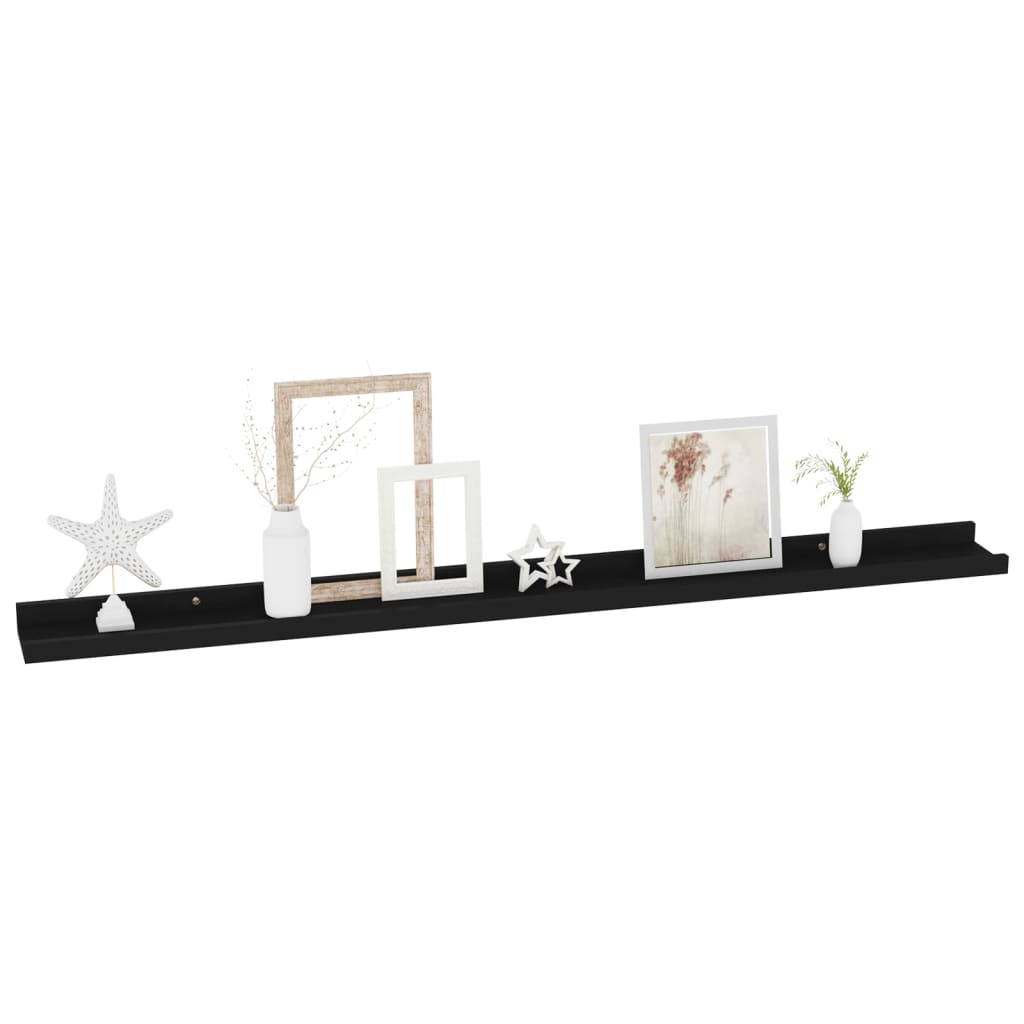 Prateleiras de parede 4 pcs 100x9x3 cm preto
