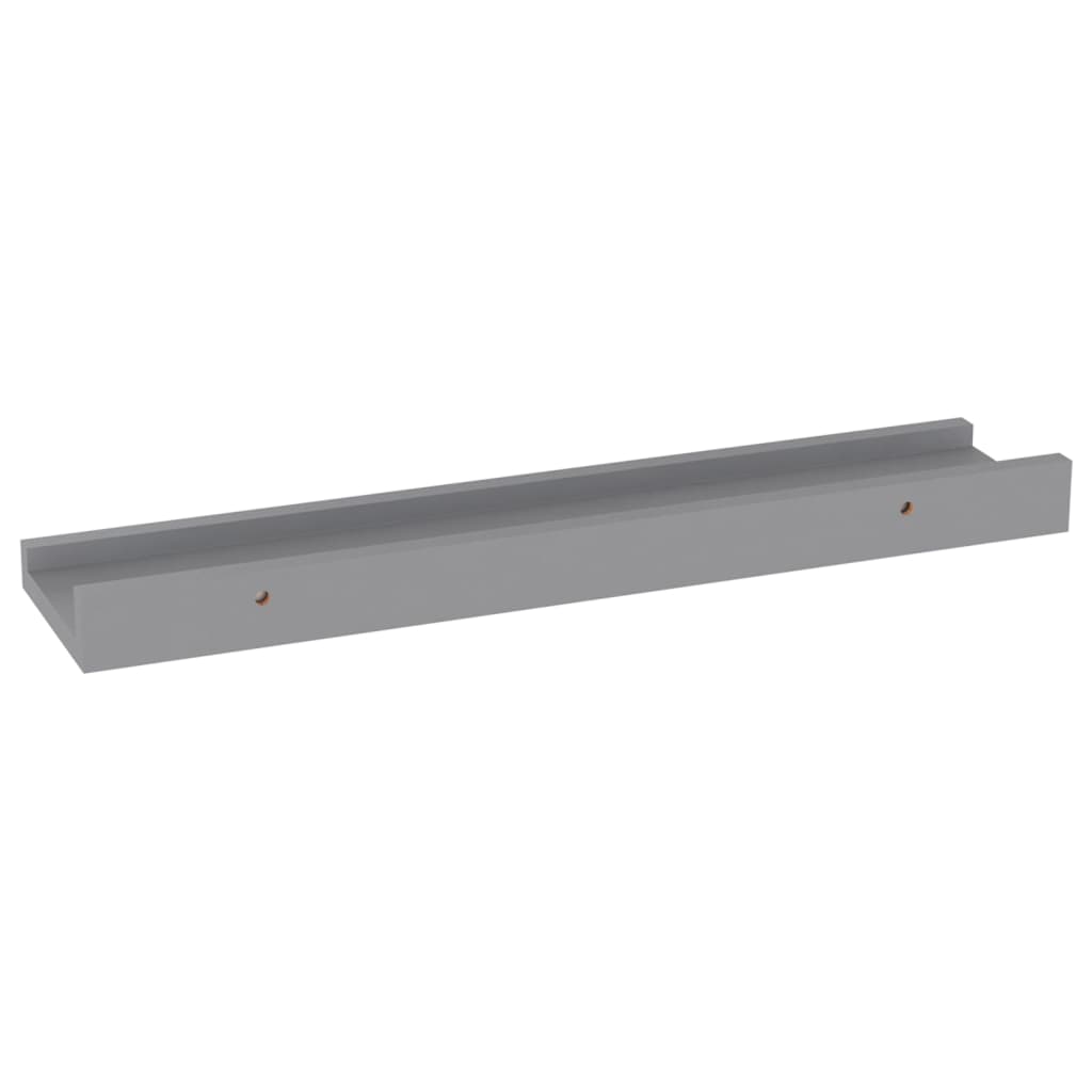 Prateleiras de parede 4 pcs 40x9x3 cm cinzento