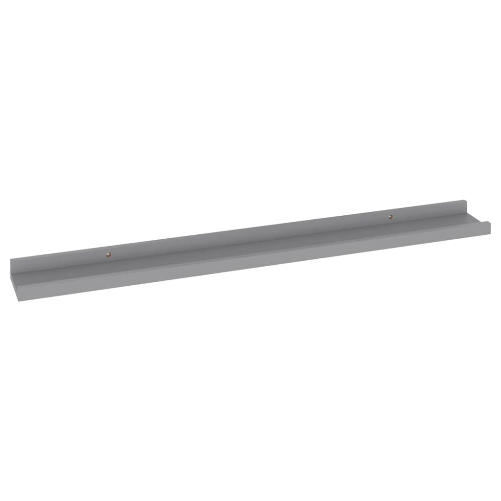 Prateleiras de parede 4 pcs 80x9x3 cm cinzento