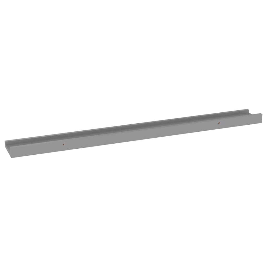 Prateleiras de parede 4 pcs 80x9x3 cm cinzento
