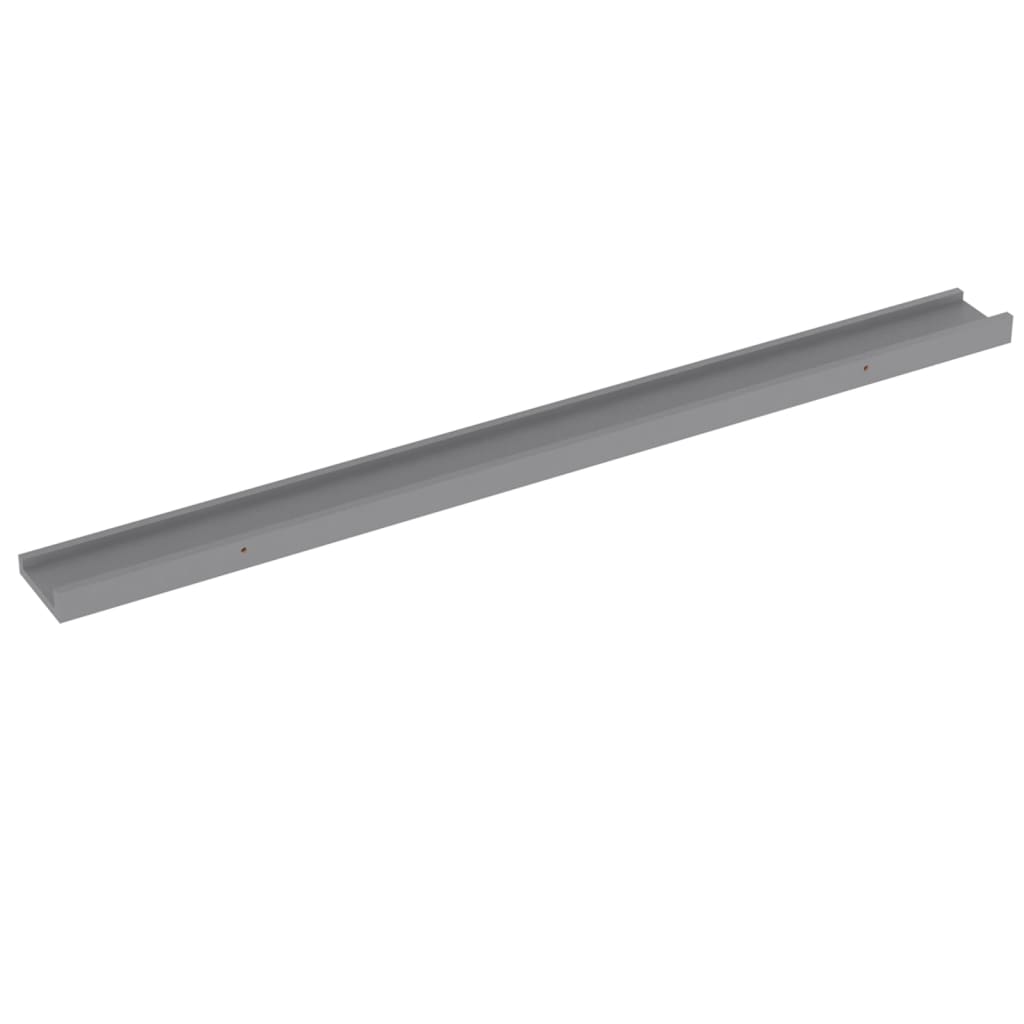 Prateleiras de parede 4 pcs 100x9x3 cm cinzento