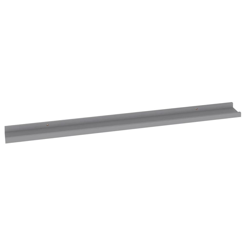 Prateleiras de parede 4 pcs 100x9x3 cm cinzento