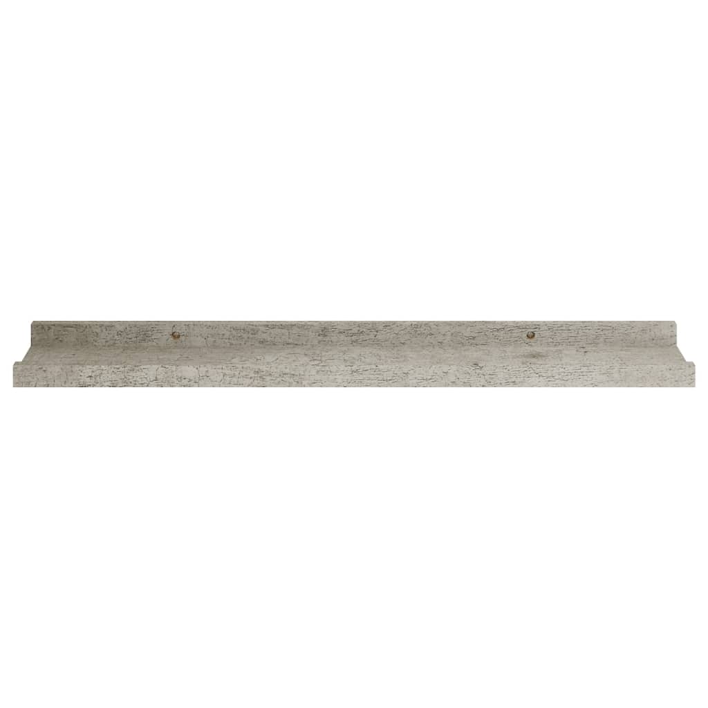 Prateleiras de parede 2 pcs 60x9x3 cm cinzento cimento