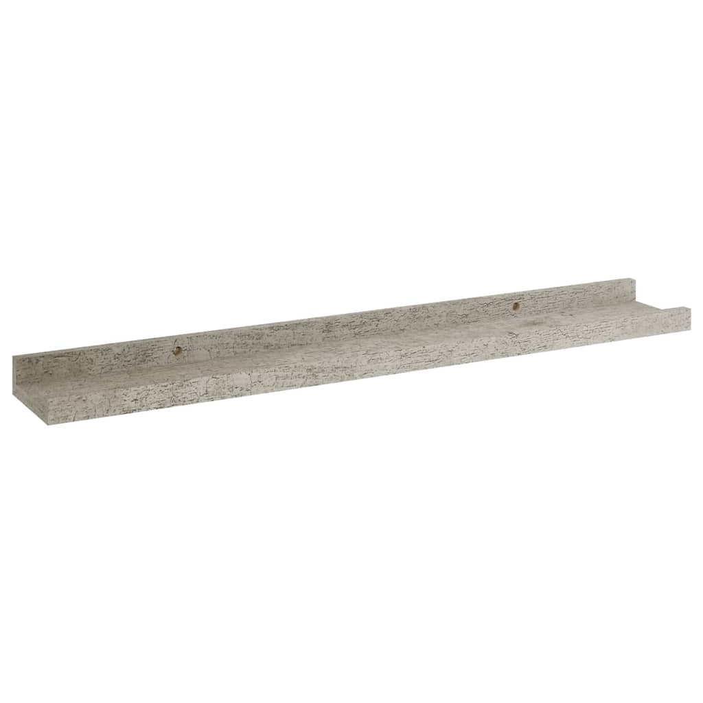 Prateleiras de parede 2 pcs 60x9x3 cm cinzento cimento