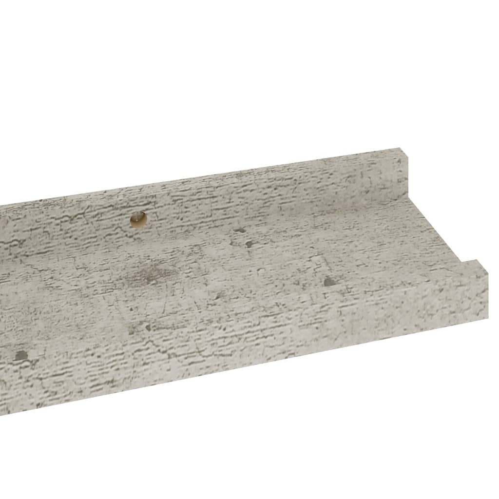 Prateleiras de parede 2 pcs 60x9x3 cm cinzento cimento