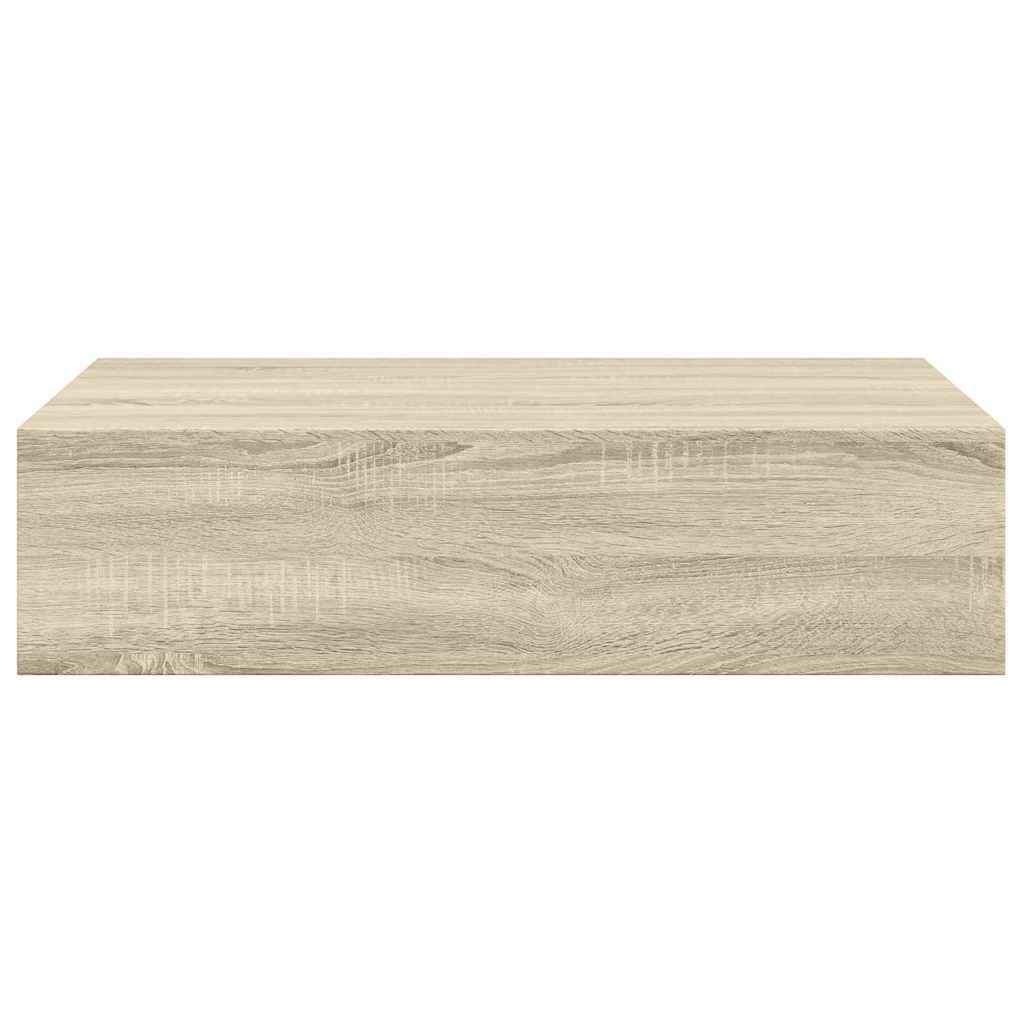 Prateleiras de parede c/ gavetas 2pcs MDF 40x23,5x10cm carvalho