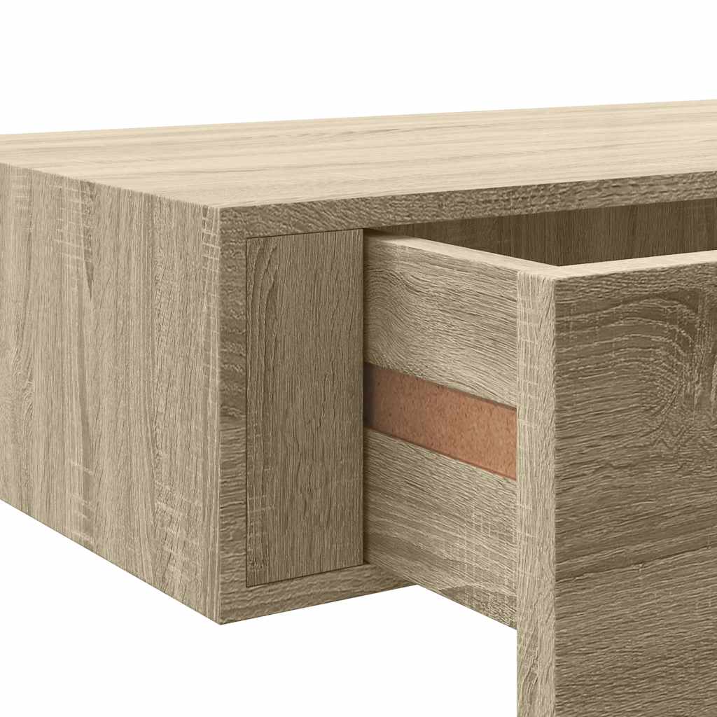 Prateleiras de parede c/ gavetas 2pcs MDF 40x23,5x10cm carvalho