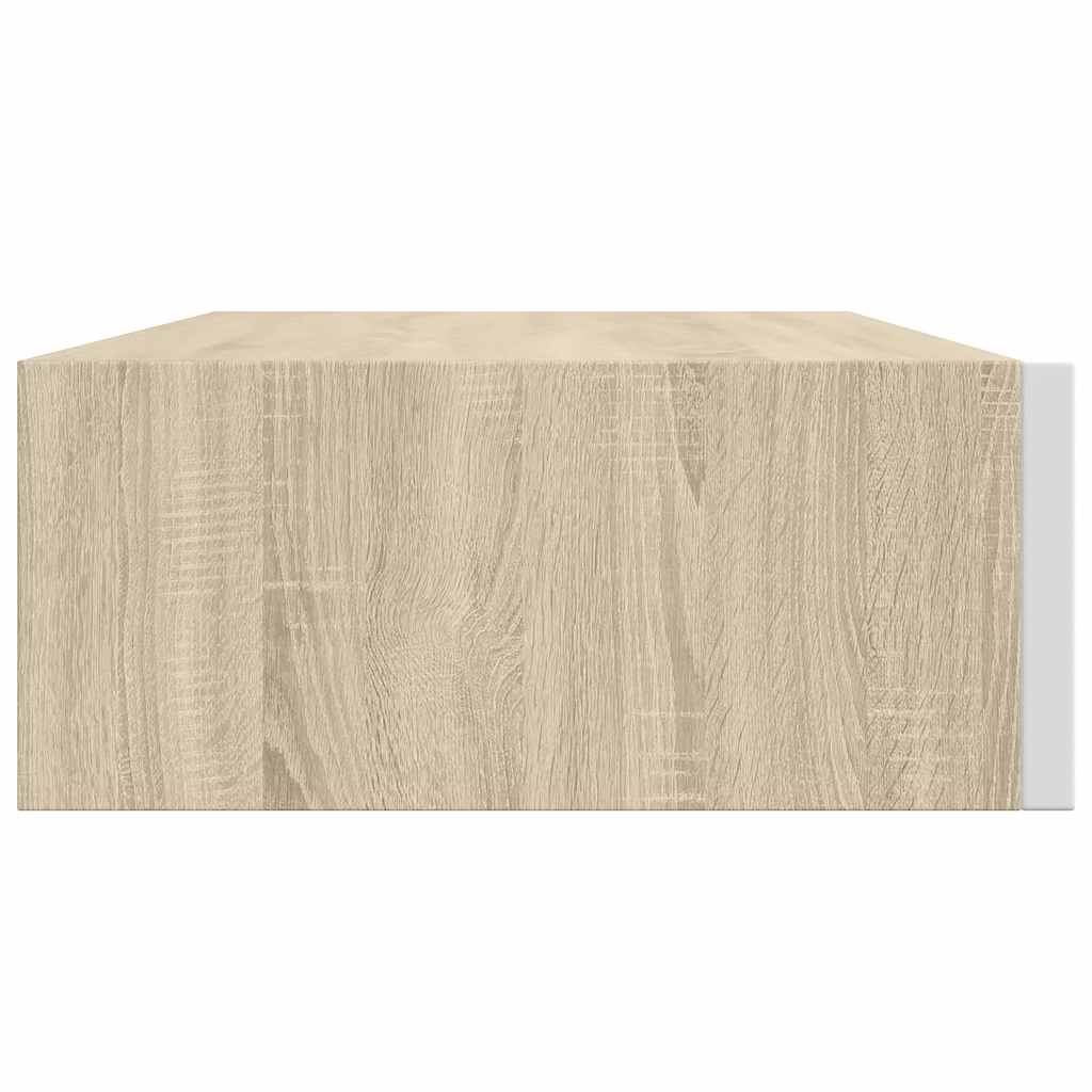 Prateleira de parede c/ gaveta MDF 40x23,5x10cm carvalho/branco
