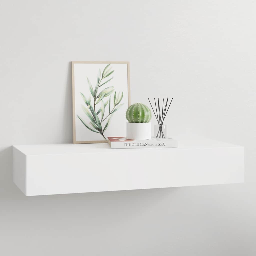 Prateleira de parede com gaveta MDF 60x23,5x10 cm branco
