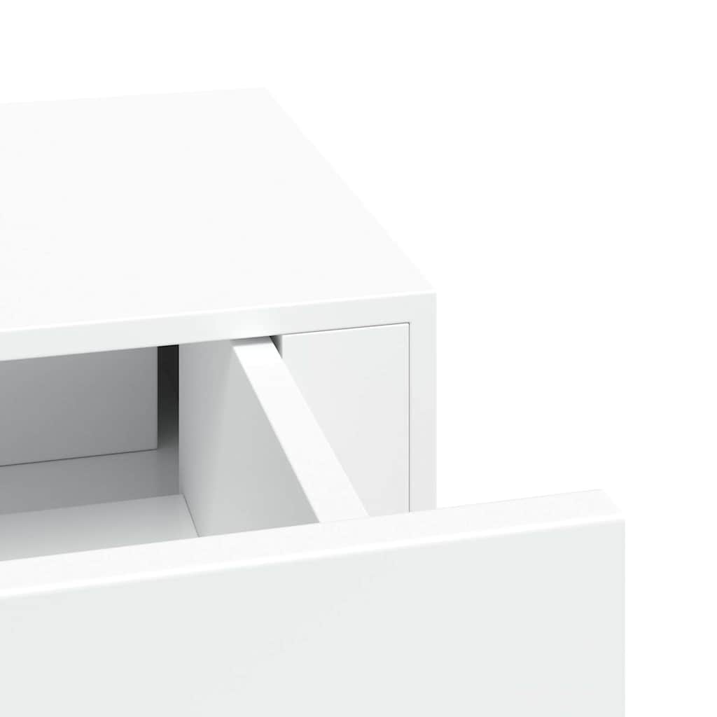 Prateleiras de parede com gavetas 2pcs MDF 60x23,5x10 cm branco