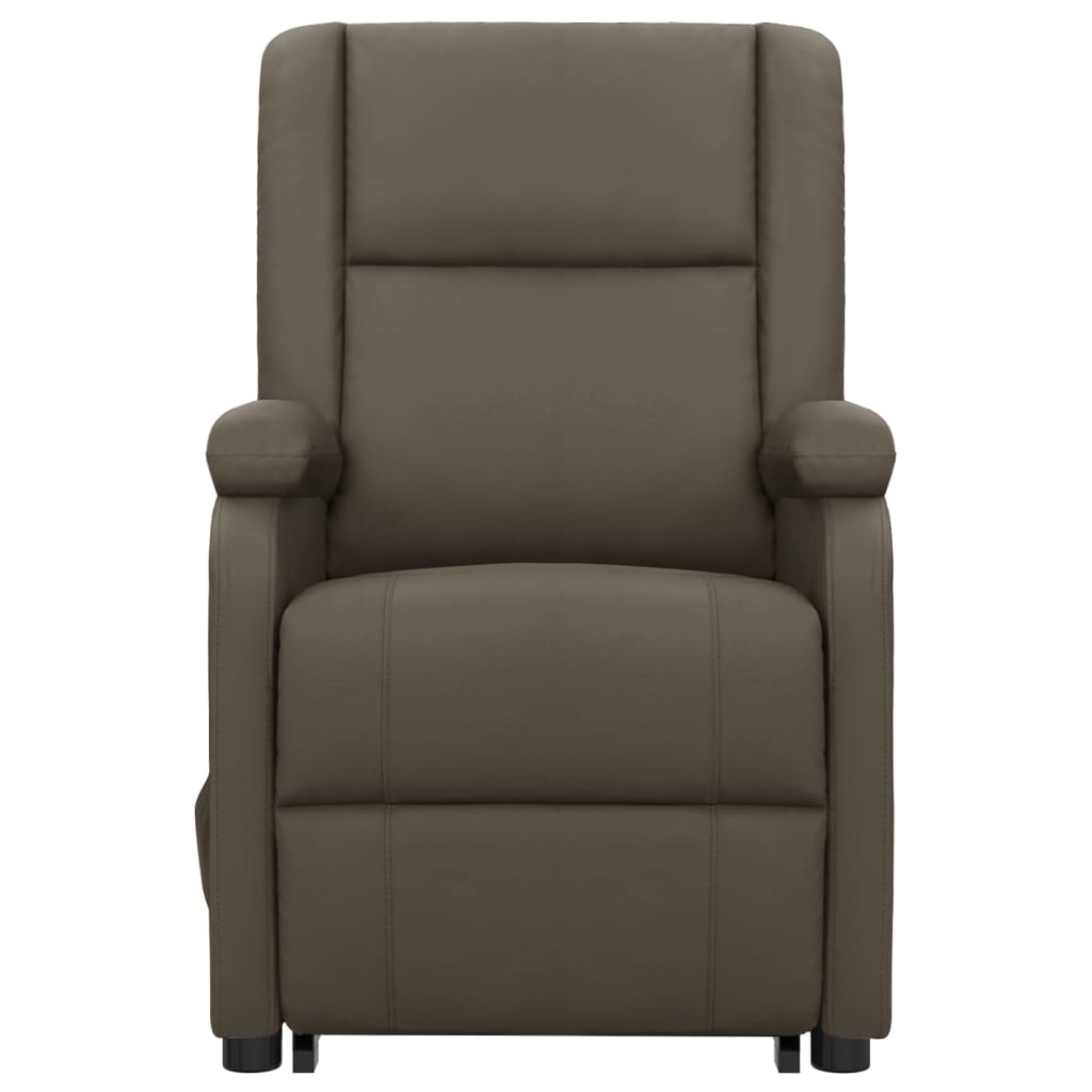 Poltrona de massagens elevatória couro artificial cinzento